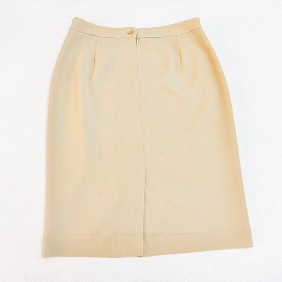 Izzat Baba Cream Straight Pencil Skirt Linen Blend Size 26 - Picture 4 of 5